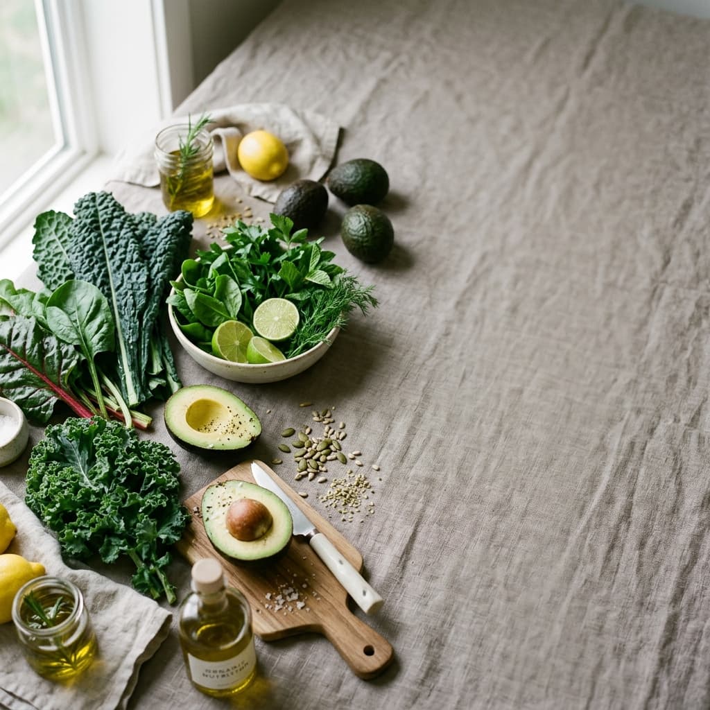 Healthy fresh food background